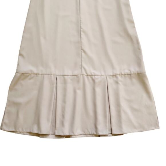 Walcott:Takemoto Dress Designer Silk Taupe Sleeveless Box Pleat Sheath Small NEW - Picture 5 of 12